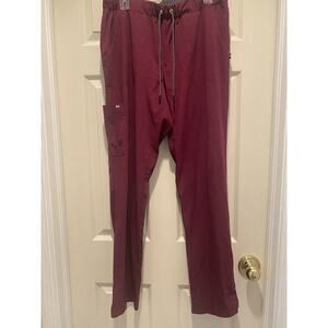 Koi Scrubs Tall Pants Style 739 Pockets Stretch Drawstring Maroon Medical